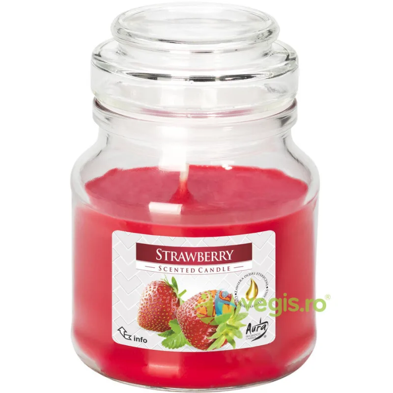 Lumanare Parfumata in Borcan cu Capac Aroma de Capsuni BISPOL — preț și oferte