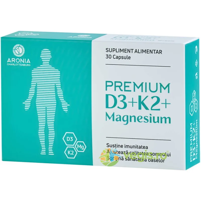 D3+K2+Magnesium (Imunitate, Somn, Oase) 30cps Aronia Charlottenburg — preț și oferte