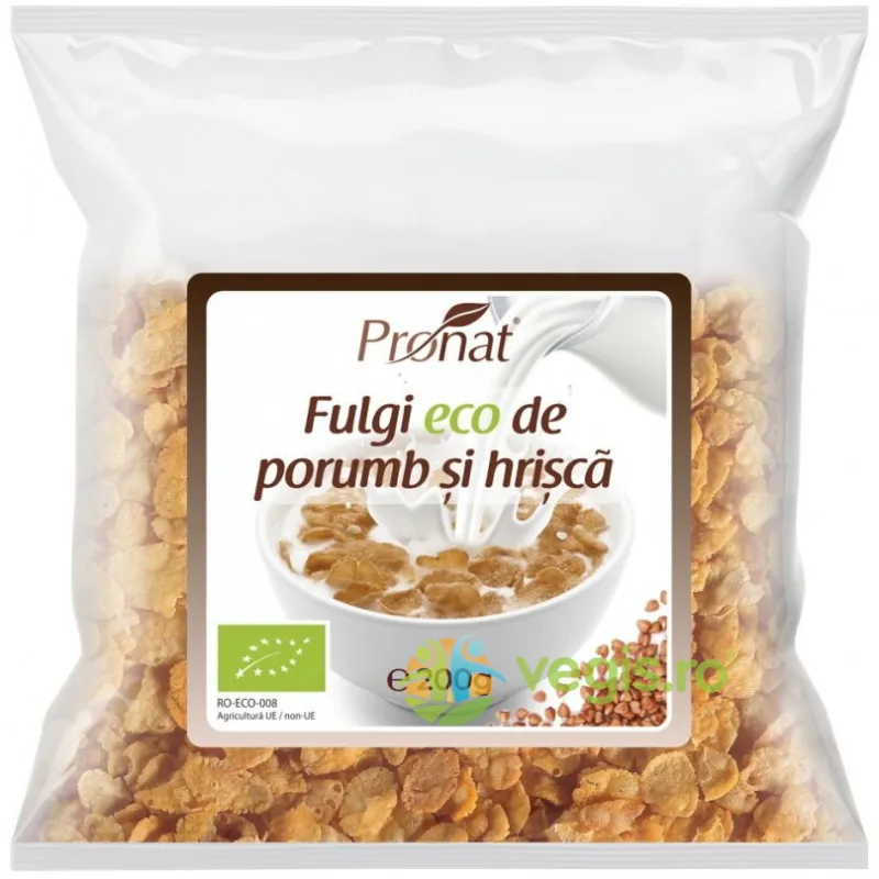Fulgi de Porumb si Hrisca Ecologici/Bio 200g PRONAT — preț și oferte
