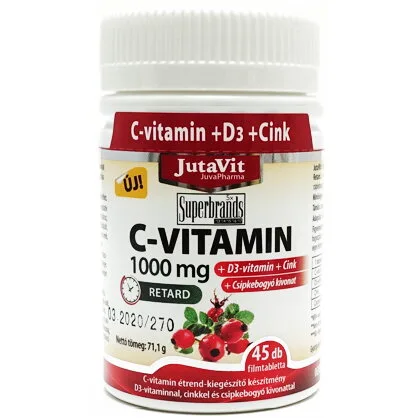 Vitamina C 1000mg Retard cu Extract de Macese + D3 + Zinc 45tb JUTAVIT — preț și oferte