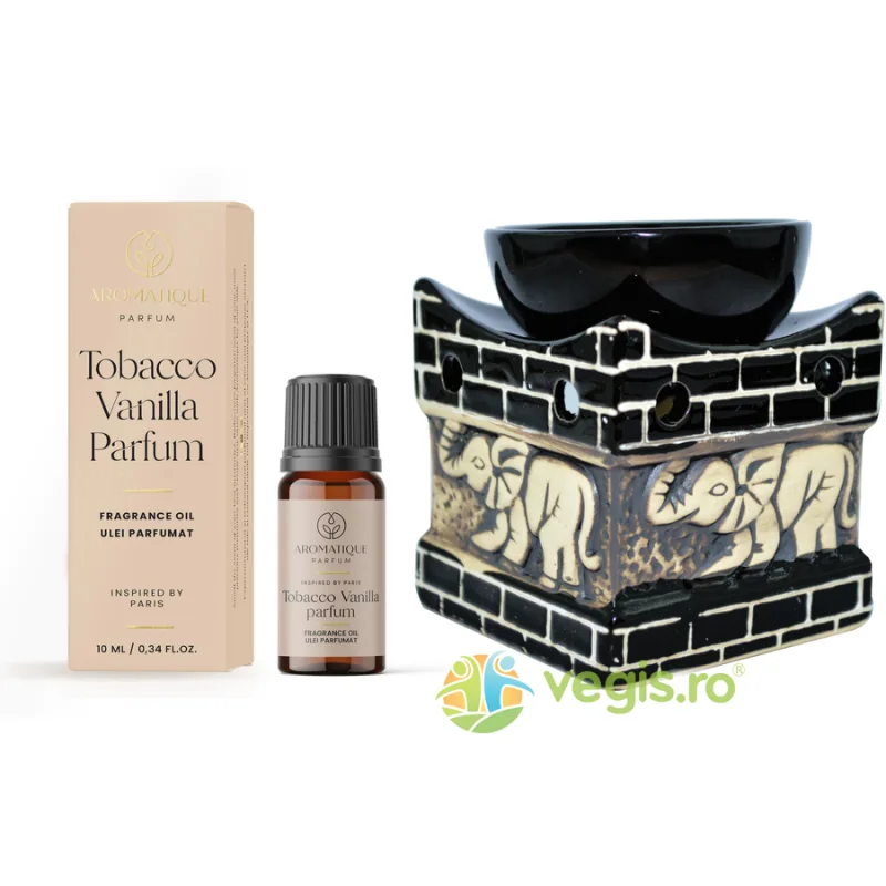 Set Ulei Parfumat Tabaco Vanilla 10ml AROMATIQUE + Suport Mare pentru Ulei Aromat Elefant BISPOL EXCLUSIV — preț și oferte