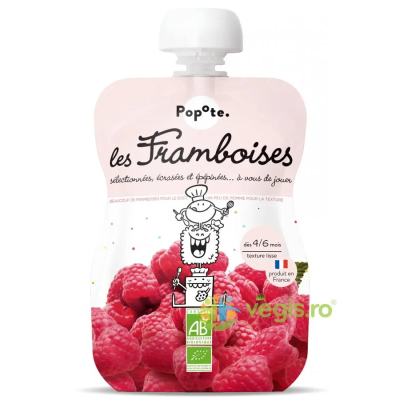 Piure cu 60% Zmeura pentru Copii +4/6 luni Ecologic/Bio 120g POPOTE — preț și oferte