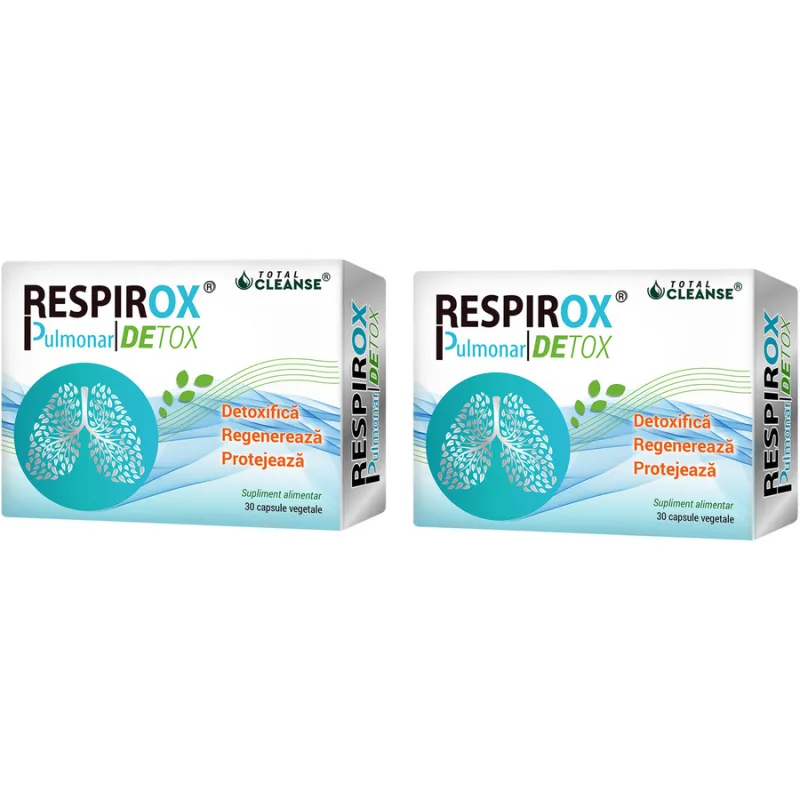 Pachet Respirox Pulmonar Detox 750mg 30cps + 30cps COSMO PHARM — preț și oferte
