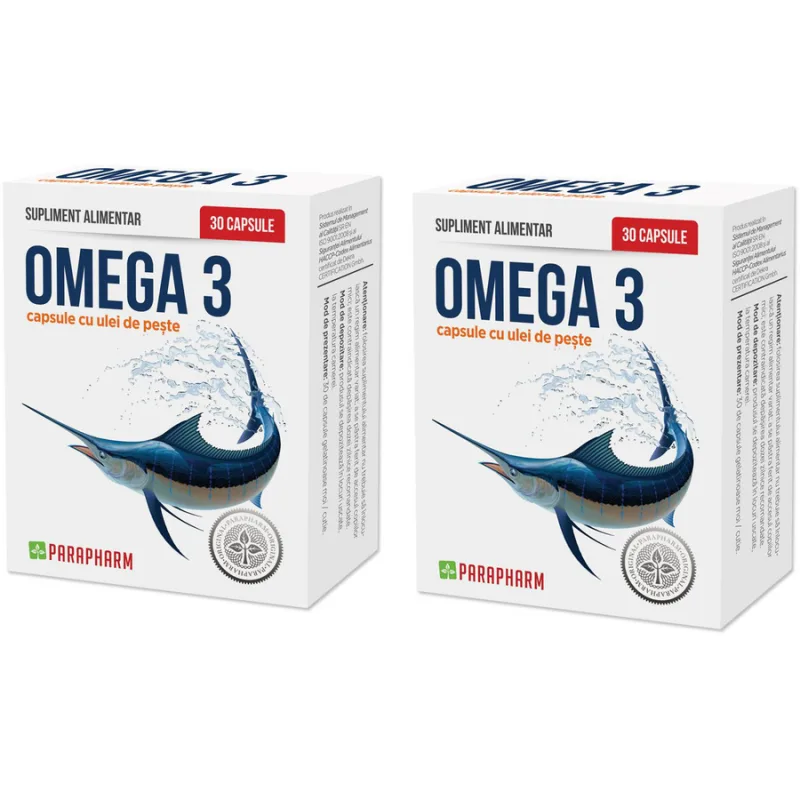 Pachet Omega 3 Ulei De Peste 30cps + 30cps Quantum Parapharm — preț și oferte