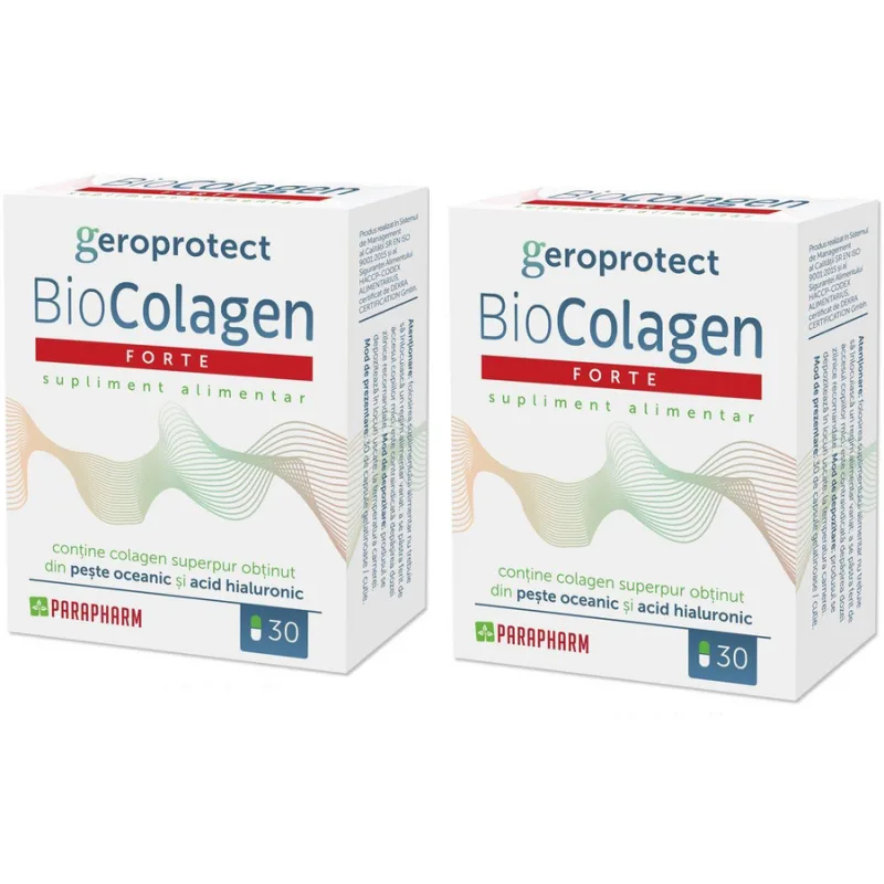Pachet BioColagen Forte 30cps + 30cps Quantum Parapharm — preț și oferte