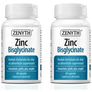 Pachet Zinc Bisglycinate (Zinc Bisglicinat) 60cps + 60cps