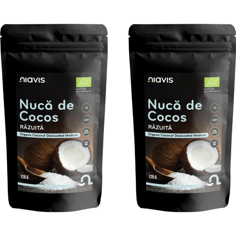 Pachet Nuca de Cocos Razuita Ecologica/Bio 125g + 125g NIAVIS — preț și oferte