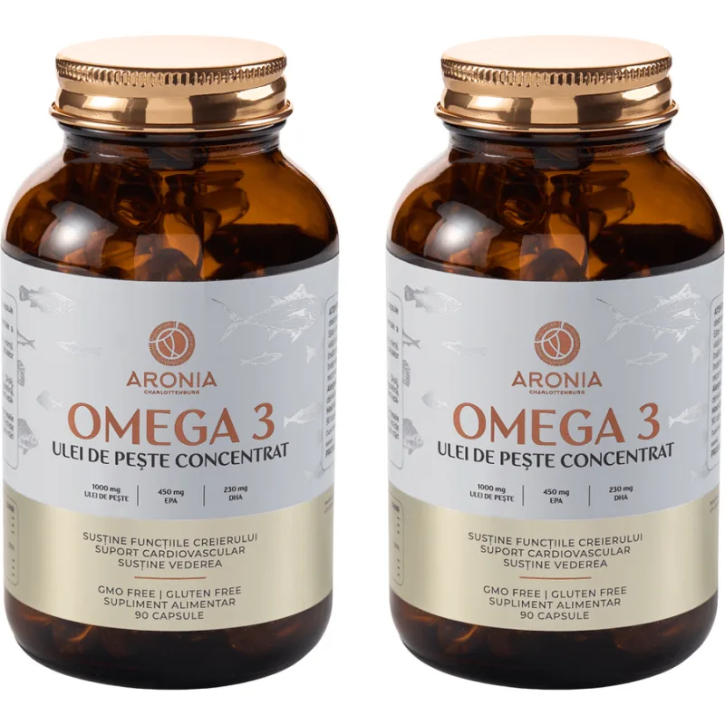 Pachet Omega3 1000mg + EPA 450mg + DHA 230mg 90cps + 90cps ARONIA CHARLOTTENBURG — preț și oferte