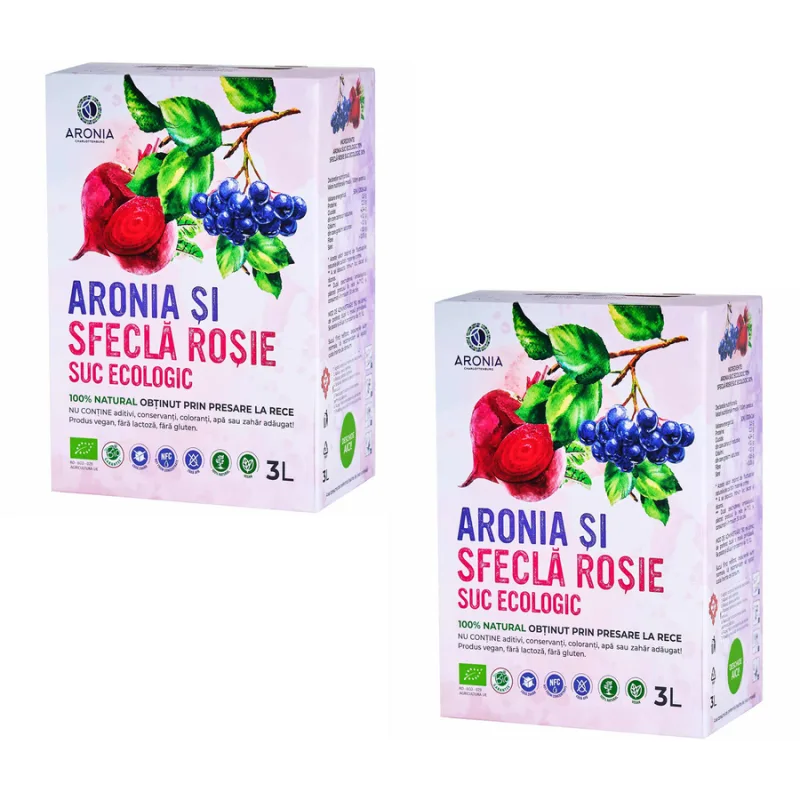 Pachet Suc de Aronia si Sfecla Rosie Ecologic/Bio 3L + 3L Aronia Charlottenburg — preț și oferte