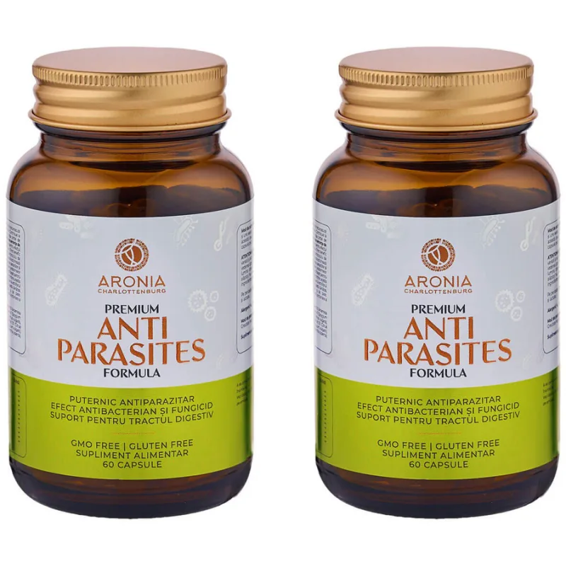 Pachet Anti Parasites Formula (Eliminarea Parazitilor Intestinali si Sustinerea Sanatatii Digestive) 60cps + 60cps ARONIA CHARLOTTENBURG — preț și oferte