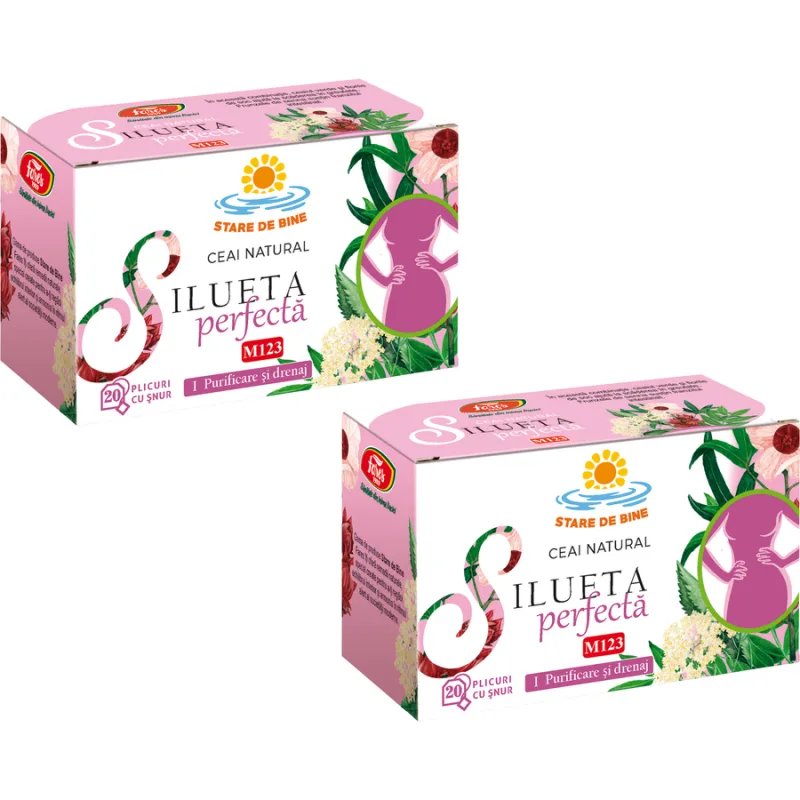 Pachet Ceai Silueta Perfecta 1 Purificare si Drenaj Stare de Bine 20dz + 20dz FARES — preț și oferte