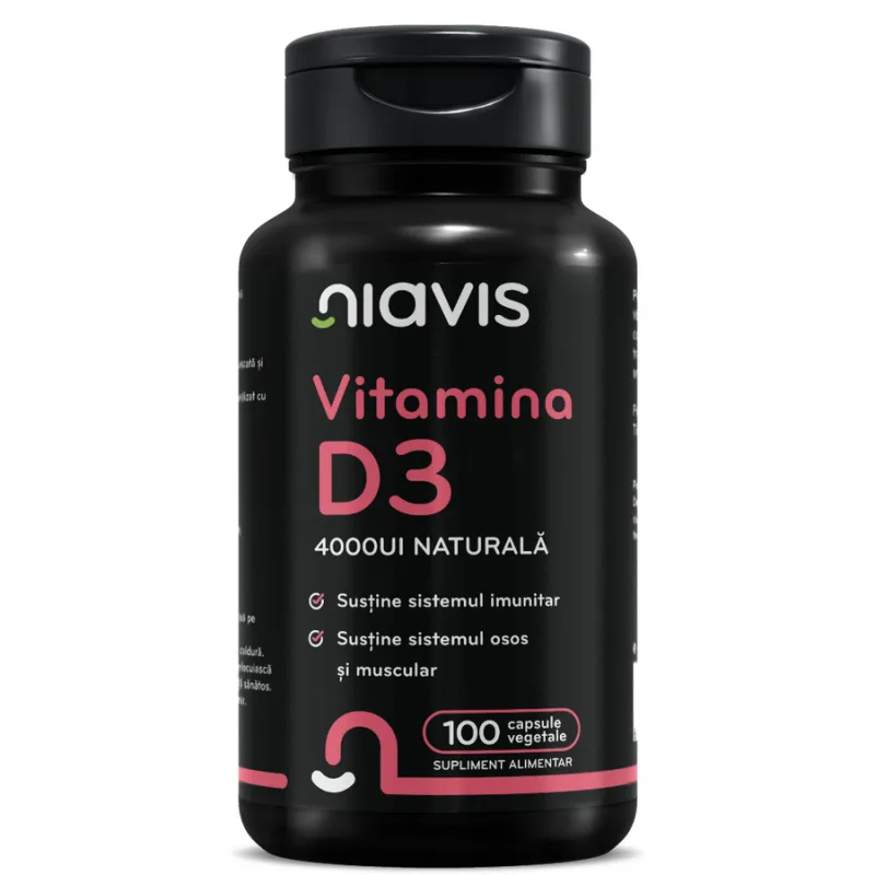 Vitamina D3 Naturala 4000UI 100cps vegetale NIAVIS — preț și oferte