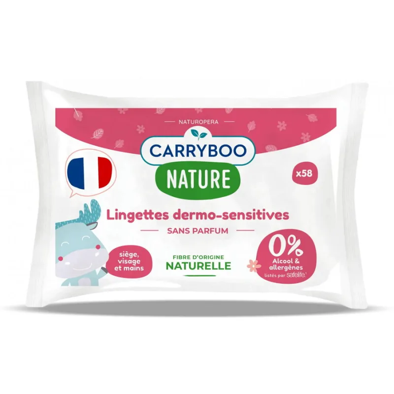 Servetele Umede Hipoalergenice pentru Bebelusi cu Extract de Bumbac fara Parfum 58buc CARRYBOO — preț și oferte
