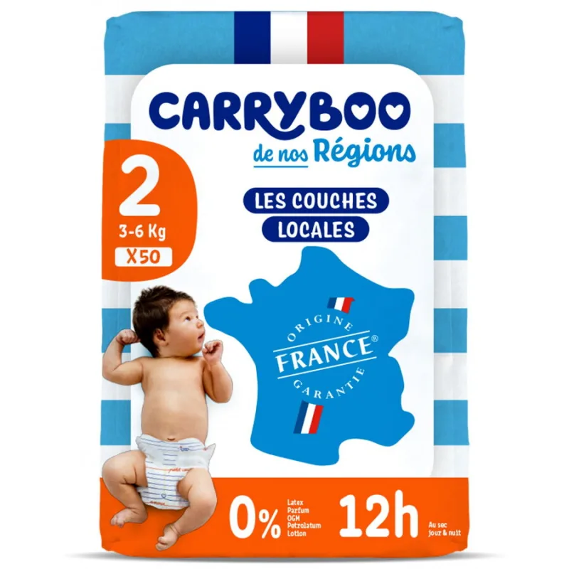 Scutece C2 (3-6kg) Marimea 2 pentru Nou Nascuti fara Parfum 50buc CARRYBOO — preț și oferte
