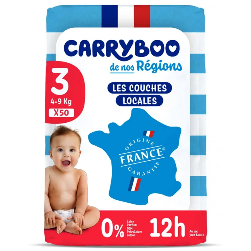 Scutece C3 (4-9kg) Marimea 3 fara Parfum 50buc CARRYBOO — preț și oferte