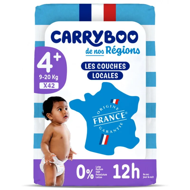 Scutece C4+ (9-20kg) Marimea 4+ fara Parfum 42buc CARRYBOO — preț și oferte