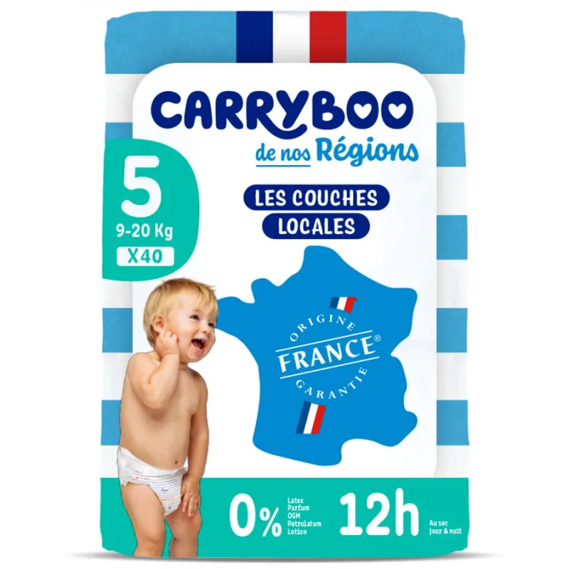 Scutece C5 (12-25kg) Marimea 5 fara Parfum 40buc CARRYBOO — preț și oferte