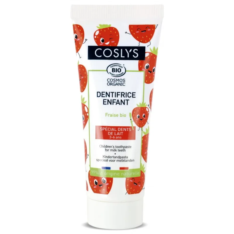 Pasta de Dinti pentru Copii Dinti de Lapte (3-6 Ani) cu Capsuni Bio 50ml COSLYS — preț și oferte