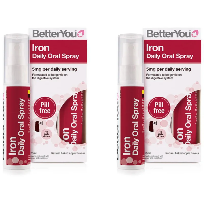 Pachet Iron (Fier) Spray Oral pentru Adulti si Copii 5mg 25ml + 25ml BETTER YOU — preț și oferte