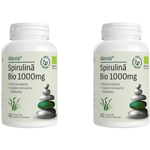 Pachet Spirulina 1000mg Ecologica/Bio 45cpr + 45cpr