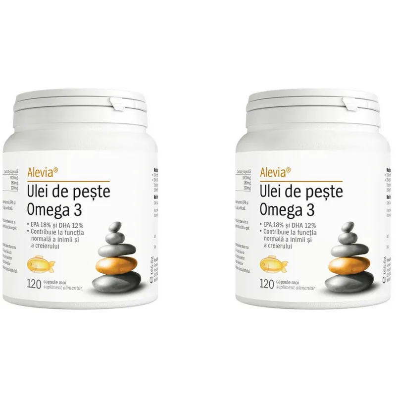 Pachet Ulei de Peste Omega 3 120cps + 120cps ALEVIA — preț și oferte