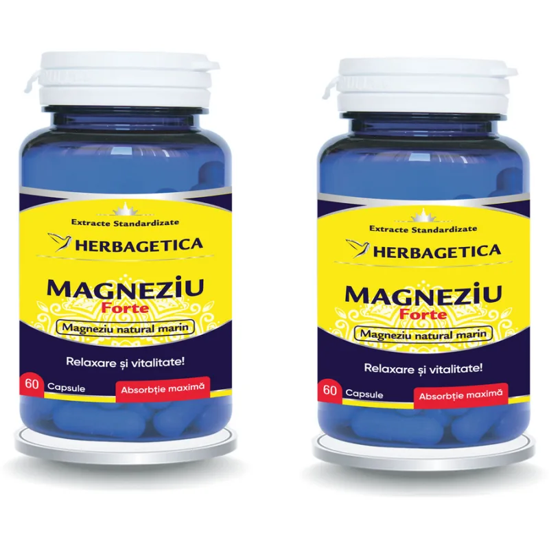 Pachet Magneziu Forte 60cps+60cps (50% reducere la al doilea produs) HERBAGETICA — preț și oferte