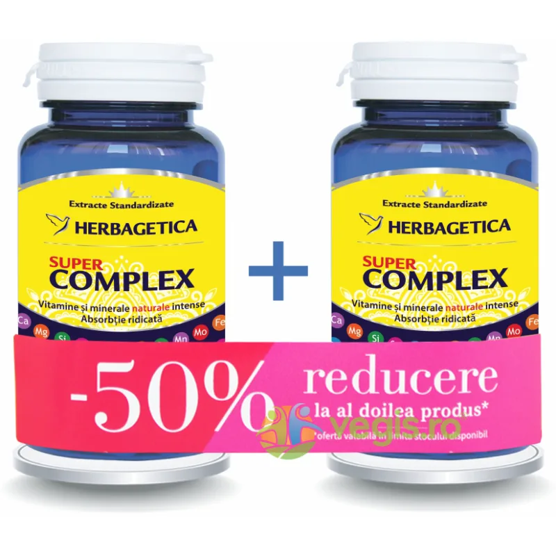 Pachet Super Complex 60cps+60cps (50% reducere la al doilea produs) HERBAGETICA — preț și oferte