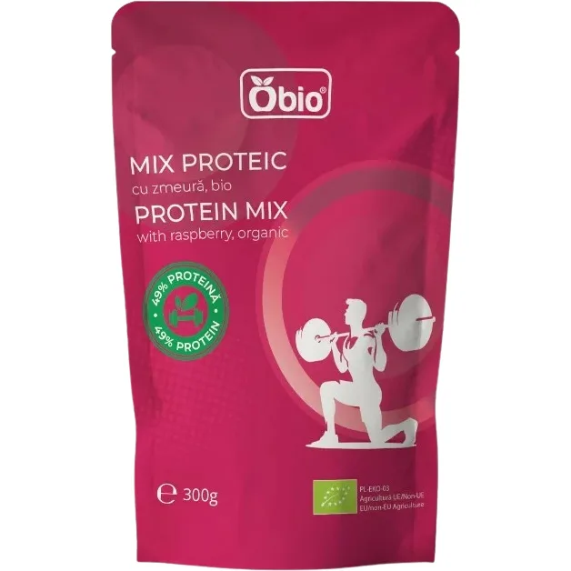 Mix Proteic cu Zmeura Ecologic/Bio 300g OBio — preț și oferte