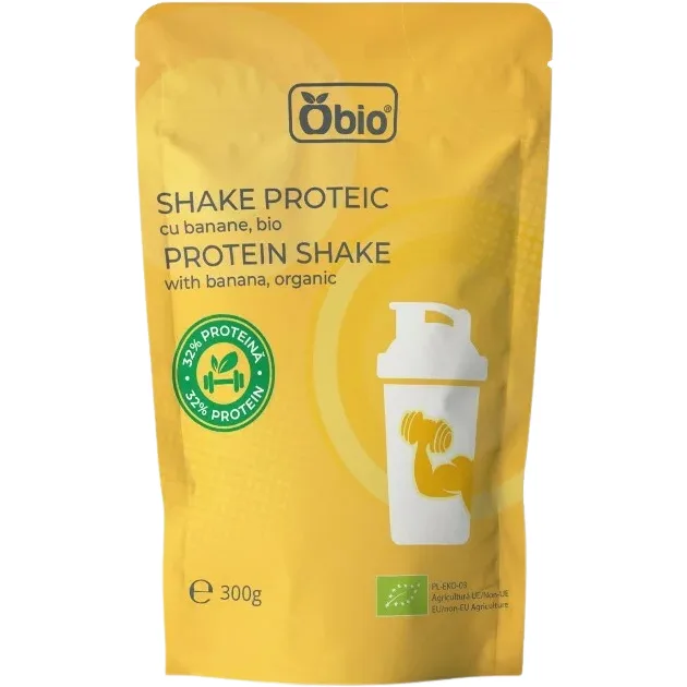 Shake Proteic cu Banane Ecologic/Bio 300g OBio — preț și oferte