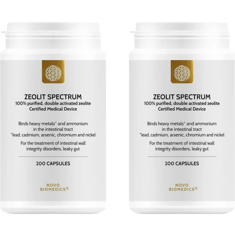 Pachet Zeolit Spectrum (Uz Intern) 200cps vegetale + 200cps vegetale NOVO BIOMEDICS — preț și oferte
