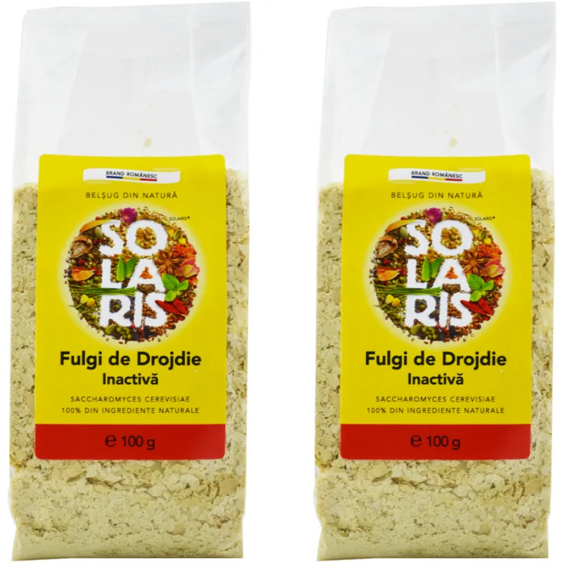 Pachet Fulgi de Drojdie Inactiva 100g + 100g SOLARIS — preț și oferte