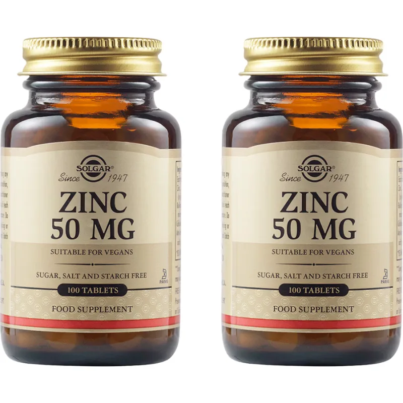 Pachet Zinc Gluconate (Gluconat de Zinc) 50mg 100tb + 100tb SOLGAR — preț și oferte