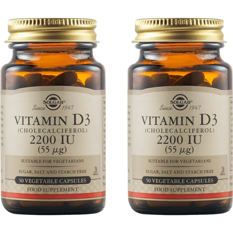 Pachet Vitamina D3 2200IU 50cps + 50cps SOLGAR — preț și oferte