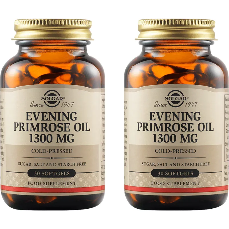 Pachet Evening Primrose Oil (Ulei de Luminita Noptii) 1300mg 30cps + 30cps SOLGAR — preț și oferte