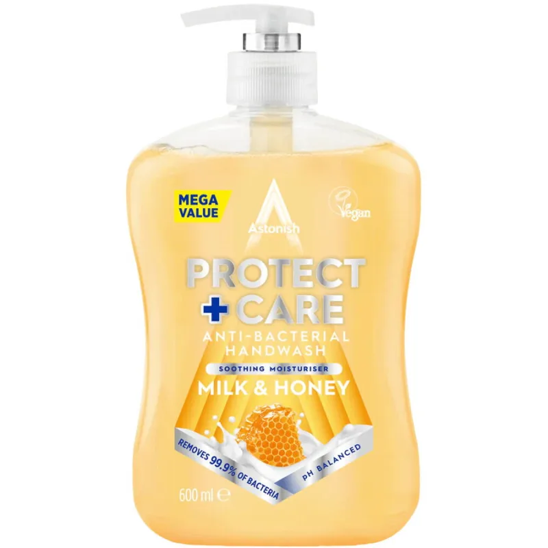 Sapun Lichid Antibacterian cu Lapte si Miere Protect & Care 600ml ASTONISH — preț și oferte