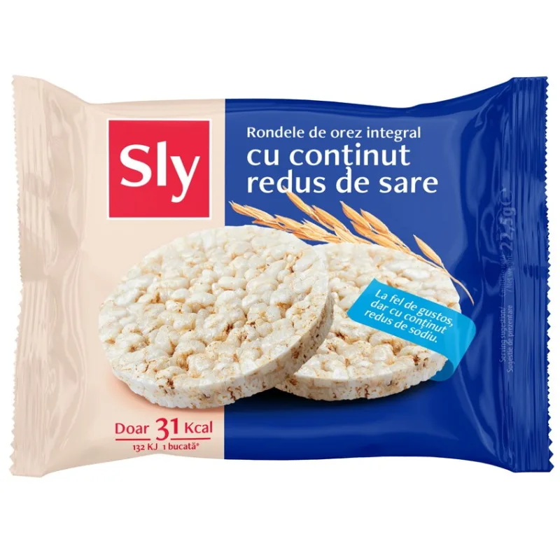 Rondele din Orez Integral cu Continut Redus de Sare 22.5g SLY&nbsp;NUTRITIA — preț și oferte