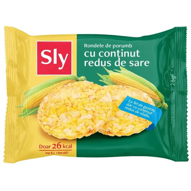 Rondele de Porumb cu Continut Redus de Sare 26g SLY&nbsp;NUTRITIA — preț și oferte