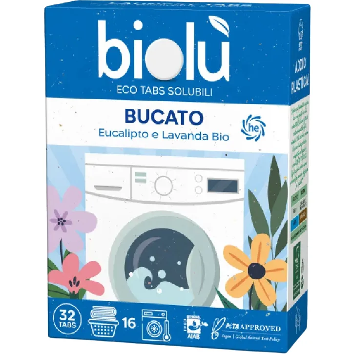 Tablete Eco pentru Masina de Spalat Rufe cu Eucalipt si Lavanda 32buc BIOLU — preț și oferte