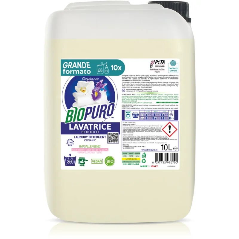 Detergent pentru Rufe Albe si Colorate cu Iris si Orhidee Hipoalergen Eco 10L BIOPURO — preț și oferte