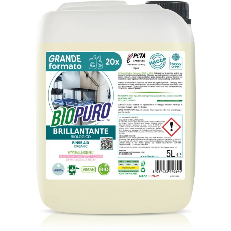 Solutie de Clatire Hipoalergena Eco pentru Masina de Spalat Vase 5L BIOPURO — preț și oferte