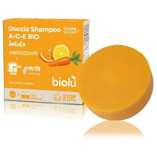 Sampon si Gel de Dus Solid cu Vitaminele A, C si E Bio 55g BIOLU — preț și oferte
