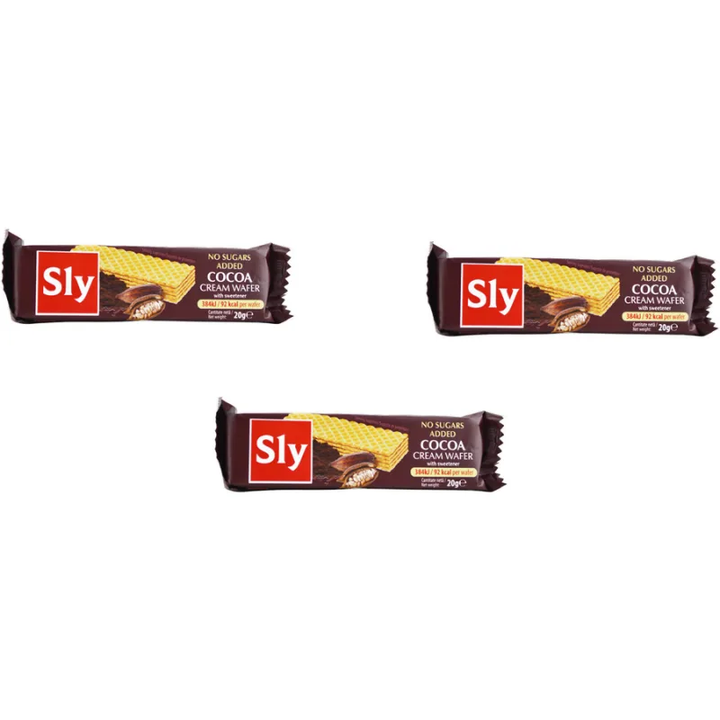 Pachet Napolitane cu Crema de Cacao fara Zahar 3x20g SLY&nbsp;NUTRITIA — preț și oferte