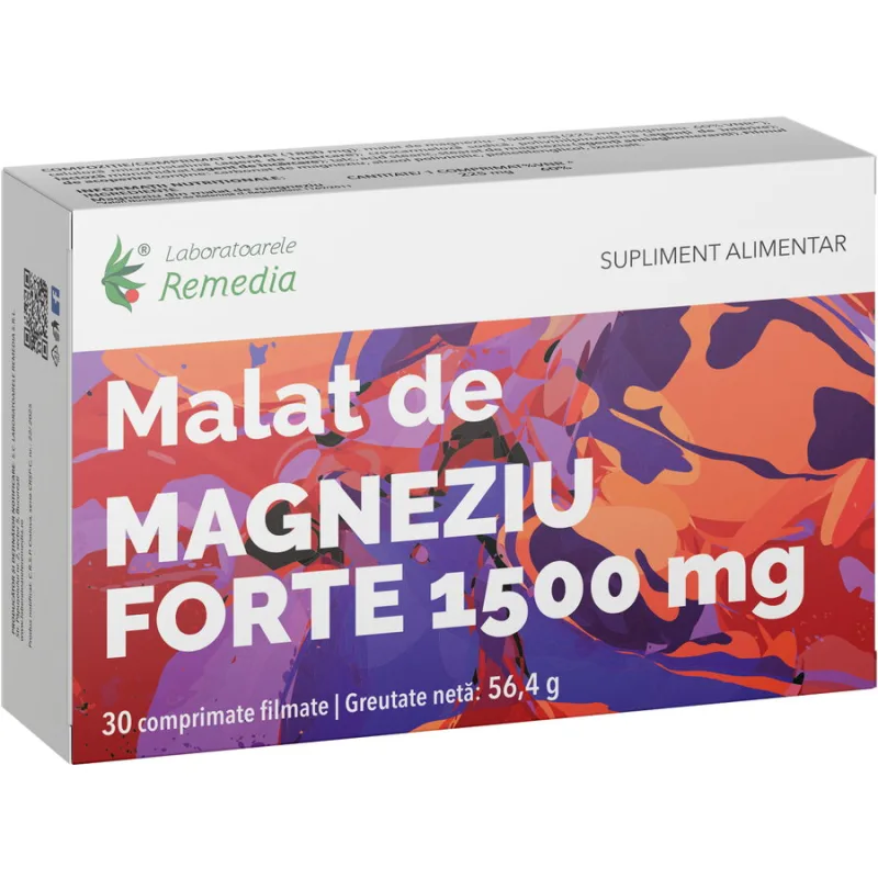 Malat de Magneziu Forte 1500mg 30cpr REMEDIA — preț și oferte