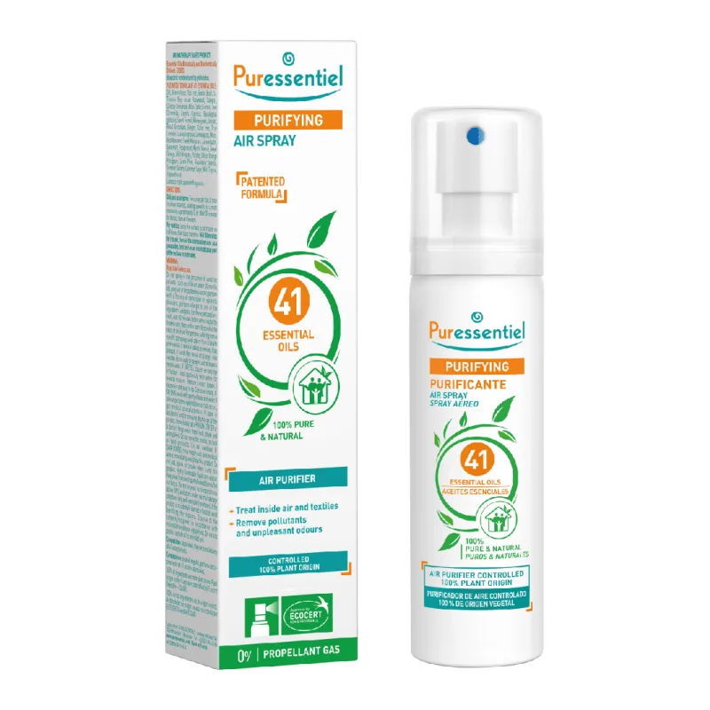 Spray de purificare a aerului cu 41 uleiuri esentiale Purifying, 75ml, Puressentiel — preț și oferte