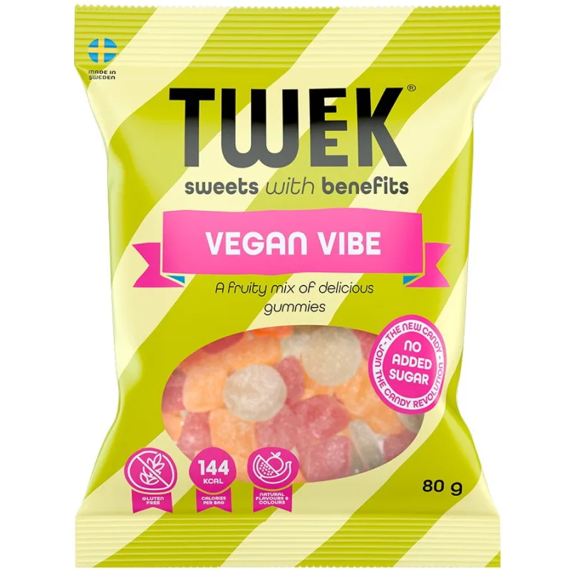 Jeleuri cu Aroma de Mar, Piersica si Fructe de Padure cu Stevie fara Zahar Vegan Vibe 80g TWEEK — preț și oferte