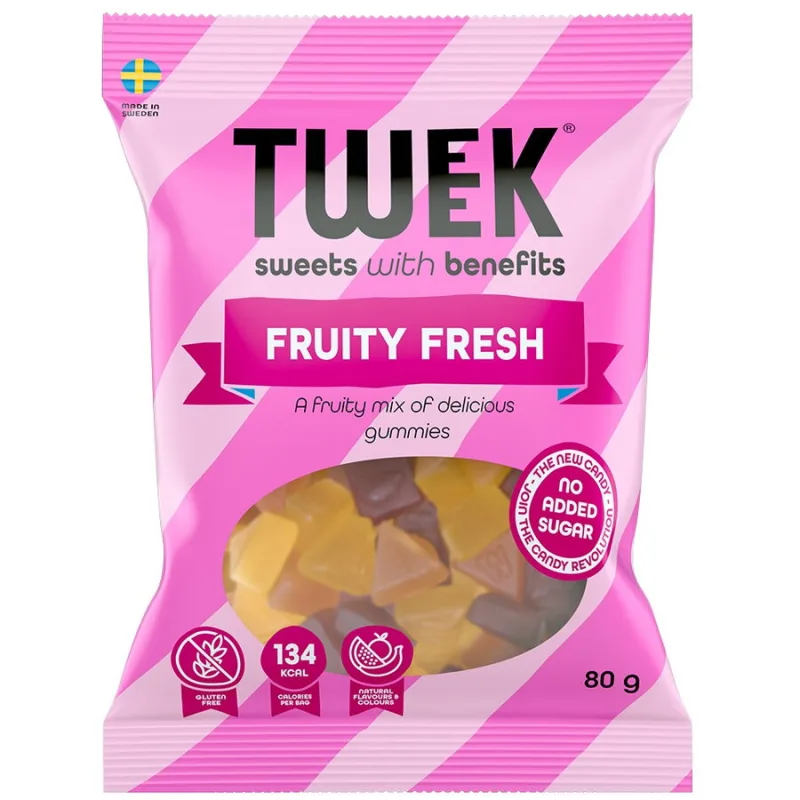 Jeleuri cu Aroma de Fructe de Padure si Citrice cu Stevie fara Zahar Adaugat Fruity Fresh 80g TWEEK — preț și oferte