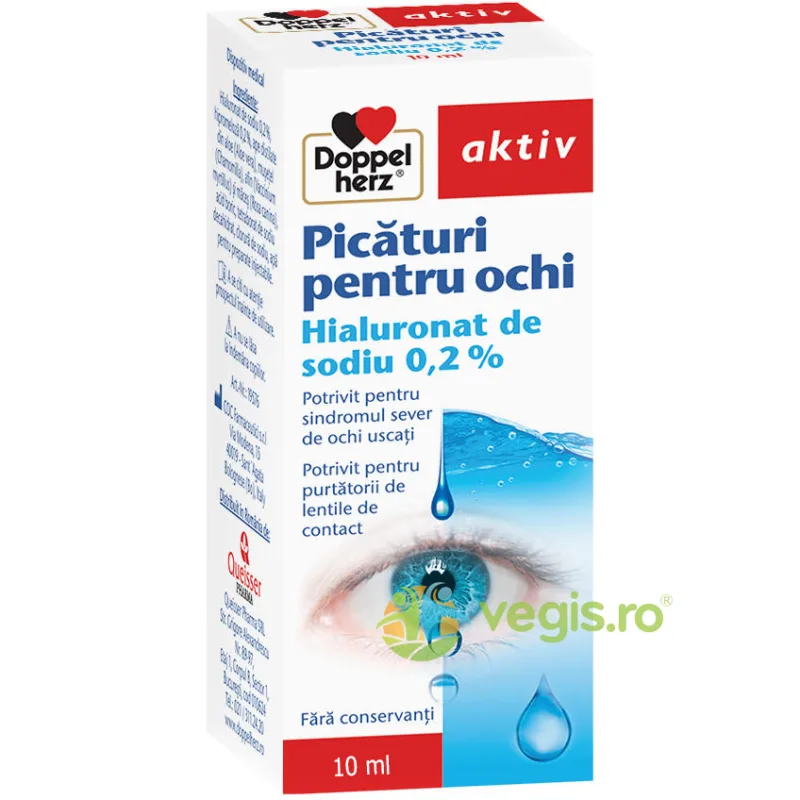 Picaturi pentru Ochi cu 0.2% Hialuronat de Sodiu Aktiv 10ml DOPPELHERZ — preț și oferte