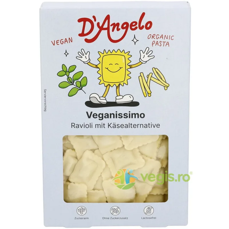 Ravioli cu Alternativa de Branza Ecologice/Bio 250g DANGELO — preț și oferte