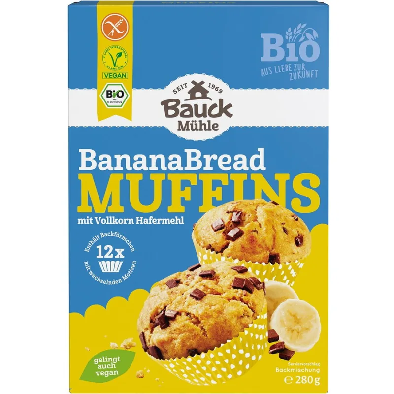 Mix pentru Muffins Banana Bread fara Gluten Ecologic/Bio 280g BAUCKHOF — preț și oferte