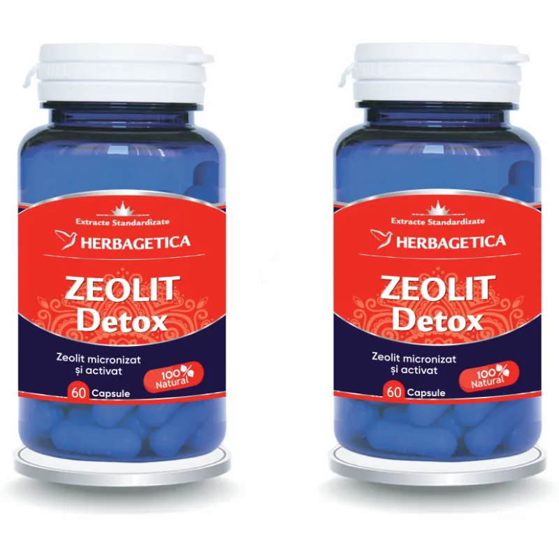 Pachet Zeolit Detox 60cps + 60cps (50% reducere la al doilea produs) HERBAGETICA — preț și oferte